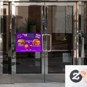 Autocollant Pour Fenêtre Personnaliser le burger restaurant Offre promotion