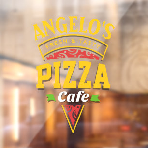 Autocollant Pour Fenêtre Personnaliser le Café Restaurant de Pizza Fraîche