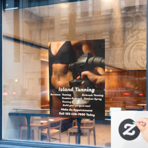 Autocollant Pour Fenêtre Personnaliser l'entreprise de cabine de bronzage p