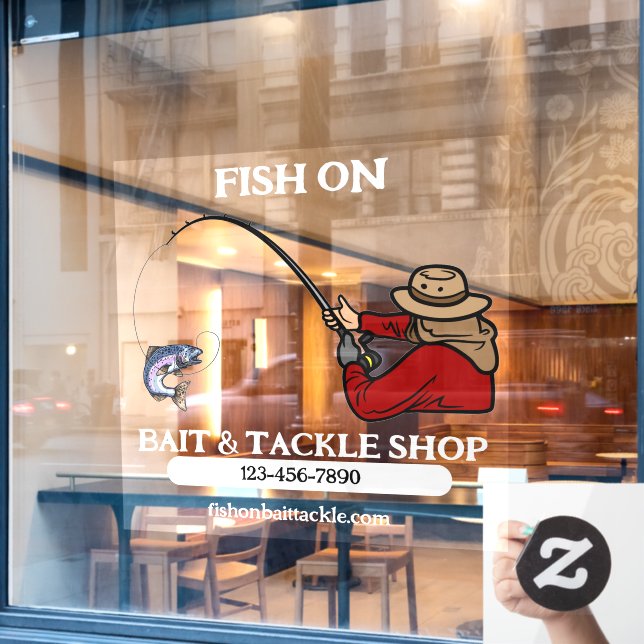 Autocollant Pour Fenêtre Personnaliser l'entreprise de magasin d'appâts et  (Fenêtre de café)
