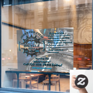 Autocollant Pour Fenêtre Personnaliser l'entreprise de réparation de vélos 