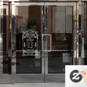 Autocollant Pour Fenêtre Personnaliser les heures d'ouverture du restaurant