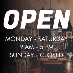 Autocollant Pour Fenêtre Personnaliser les heures d'ouverture   Heures d'ou