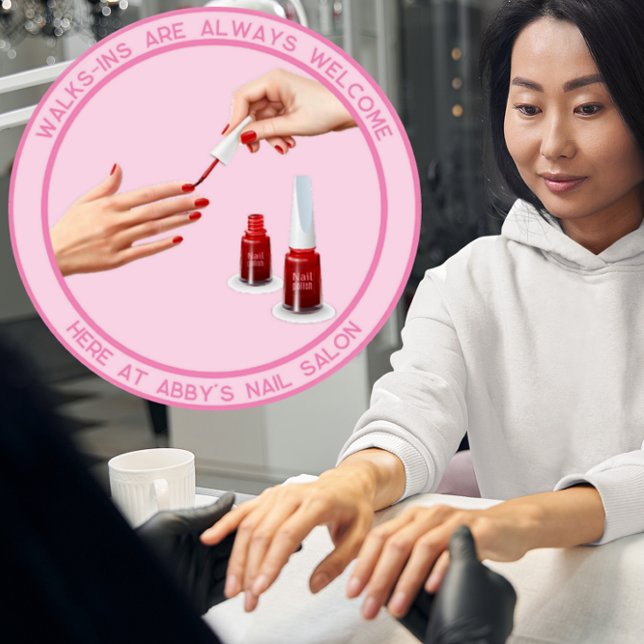 Autocollant Pour Fenêtre Personnaliser Nail Pedicure Salon Walk Ins Bienven (Créateur téléchargé)