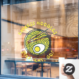 Autocollant Pour Fenêtre Personnaliser Nouilles Ramen Express Restaurant Gr