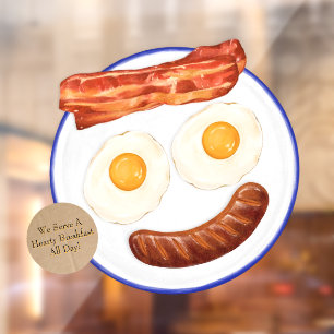 Autocollant Pour Fenêtre Personnaliser Nous servons le petit-déjeuner tous