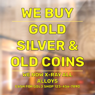 Autocollant Pour Fenêtre Personnaliser Nous Vendons Gold Silver Precious Me