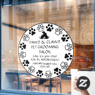 Autocollant Pour Fenêtre Personnaliser Paws Claws Toilettage pour animaux d