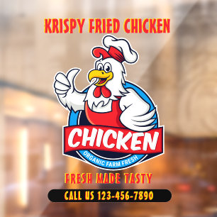 Autocollant Pour Fenêtre Personnaliser Poulet Frit Croustillant 2 Avant Gén