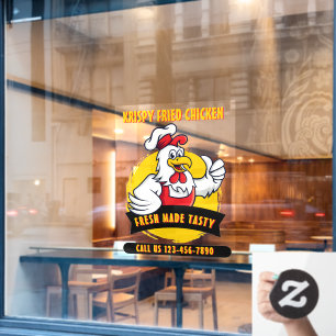 Autocollant Pour Fenêtre Personnaliser Poulet Frit Croustillant Avant Génér