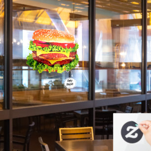 Autocollant Pour Fenêtre Personnaliser Prix Double Cheeseburger Deluxe Adve