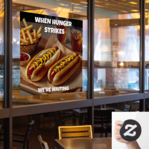 Autocollant Pour Fenêtre Personnaliser Publicité Restaurant Hotdogs Frites