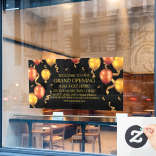 Autocollant Pour Fenêtre Personnaliser Rubans Ballons Dorés Ouverture Grand