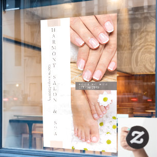Autocollant Pour Fenêtre Personnaliser Salon à ongles Pedicure clous grands