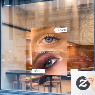 Autocollant Pour Fenêtre Personnaliser Salon de Beauté Avant Après Maquilla