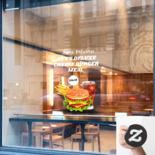 Autocollant Pour Fenêtre Personnaliser Super Delicious Burger Repas Prix su