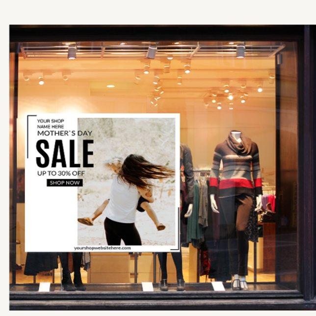 Autocollant Pour Fenêtre Personnaliser Vente de la Fête des Mères Pourcenta (Créateur téléchargé)