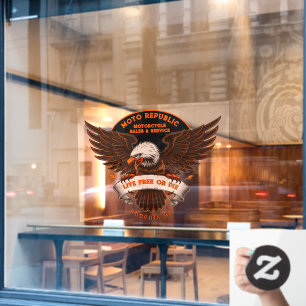 Autocollant Pour Fenêtre Personnaliser Vente Moto Réparer Aigle Avant Magas