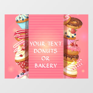 Autocollant Pour Fenêtre Personnalisez les beignets ou la boulangerie Bouti