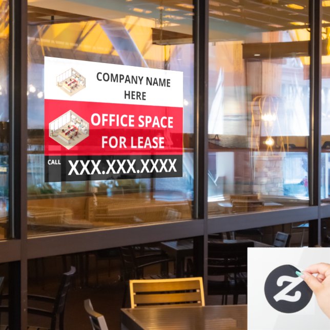 Autocollant Pour Fenêtre Personnalisez Office Space For Lease Company Logo (Fenêtre du restaurant)