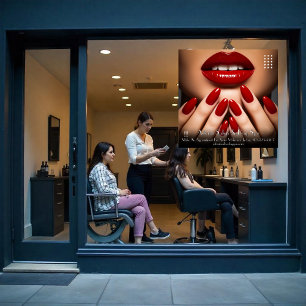 Autocollant Pour Fenêtre Personnalisez Salon de beauté et de manucure éléga