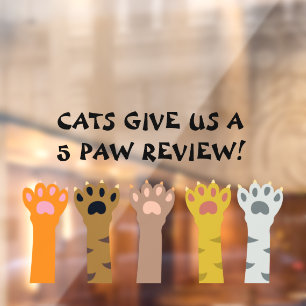 Autocollant Pour Fenêtre Pet Shop Chats Cinq Paw Review For Pet Care