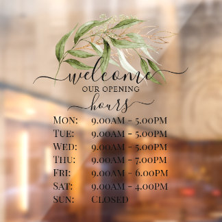 Autocollant Pour Fenêtre PixDezines Aquarelle Eucalyptus Sprig Heures du ma