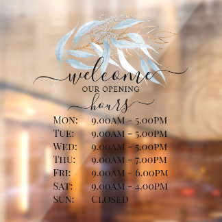 Autocollant Pour Fenêtre PixDezines Blue Gum Eucalyptus Sprig Heures du mag