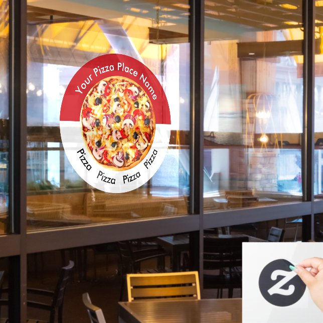 Autocollant Pour Fenêtre Pizza Italien Restaurant Clôture Modèle (Fenêtre du restaurant)