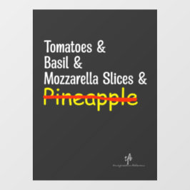 Autocollant Pour Fenêtre Pizza Margherita W/O Ananas