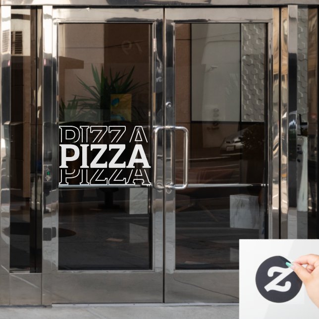 Autocollant Pour Fenêtre Pizza Restaurant Custom Business (Porte de bureau)