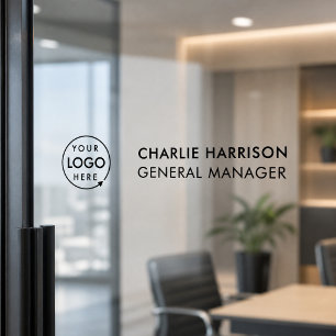 Autocollant Pour Fenêtre Plaque signalétique Logo d'entreprise de porte e