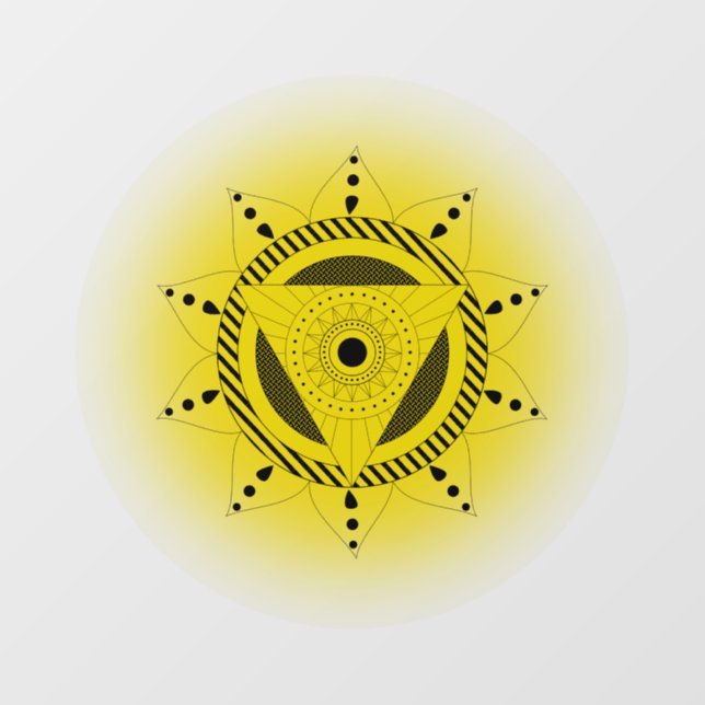 Autocollant Pour Fenêtre Plexus solaire Chakra (Feuille)