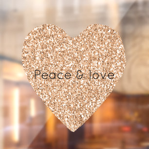 Autocollant Pour Fenêtre Pocher Rose Gold Parties scintillant Coeur