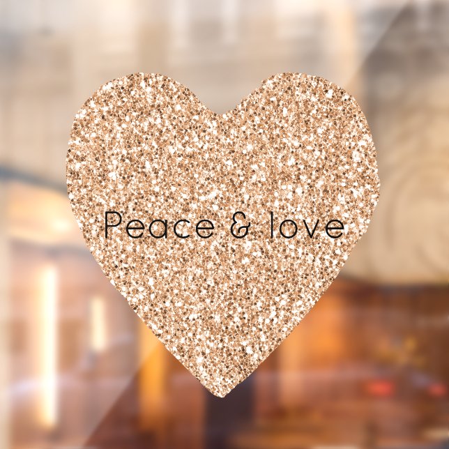 Autocollant Pour Fenêtre Pocher Rose Gold Parties scintillant Coeur (Feuille 2)
