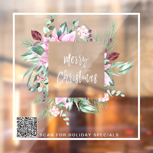 Autocollant Pour Fenêtre *~* Poinsettia promotionnelle AP20 Noël QR (Feuille 2)