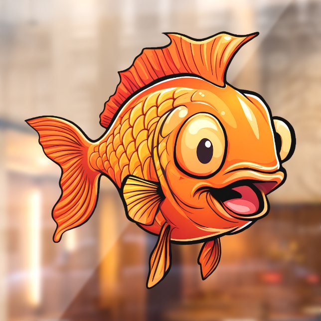 Autocollant Pour Fenêtre Poisson d'or (Feuille 2)
