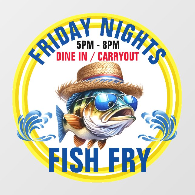 AUTOCOLLANT POUR FENÊTRE POISSON FRY (Feuille)