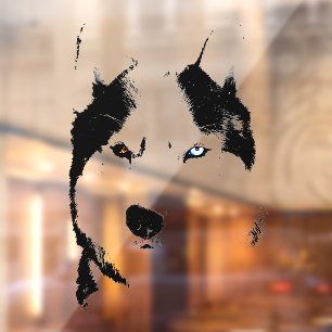 Autocollant Pour Fenêtre Porte-fenêtre Husky Decal Husky Wolf Dog Clouture