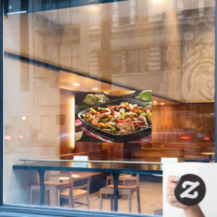 Autocollant Pour Fenêtre Poulet Fajitas Restaurant mexicain