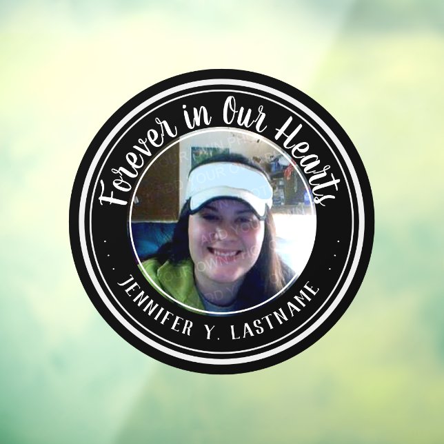 Autocollant Pour Fenêtre Pour toujours dans nos coeurs Photo souvenir (Feuille 3)