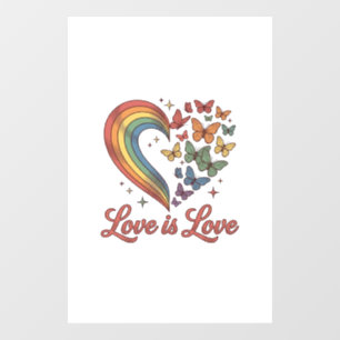 Autocollant Pour Fenêtre Pride Papillon Cœur L'Amour Est L'Amour Conception