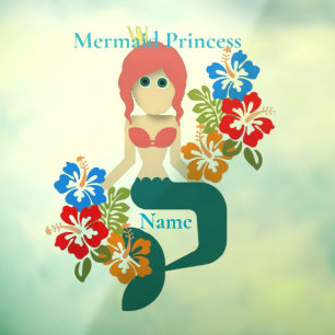 Autocollant Pour Fenêtre Princesse Sirène Roux Thunder_Cove