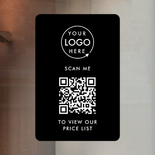 Autocollant Pour Fenêtre Prix du code QR Black Business Logo Scan Me