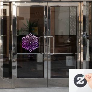 Autocollant Pour Fenêtre Professeur de Yoga Purple Mandala Wellness