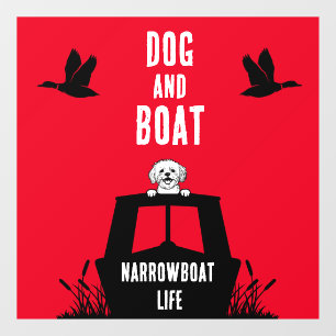 Autocollant Pour Fenêtre Propriétaire du chien de canalboat Narrowboat