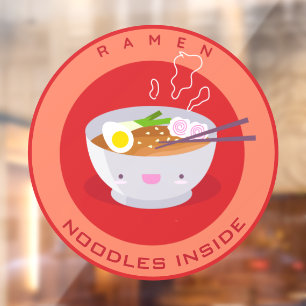 Autocollant Pour Fenêtre Publicité pour un restaurant avec des nouilles Ram