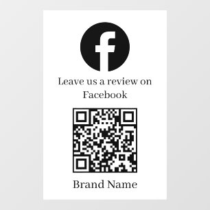 Autocollant Pour Fenêtre QR code blanc personnalisé Affichage des avis Fa