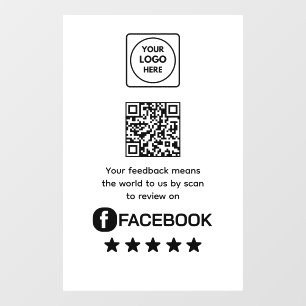Autocollant Pour Fenêtre QR code blanc personnalisé Affichage des avis Fa