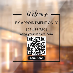 Autocollant Pour Fenêtre Qr Code Business Black Book Now Welcome